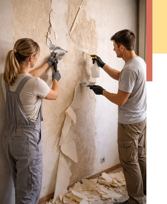 Снятие старых обоев в Осинниках от 5382 руб. под ключ недорого | ОТДЕЛОЧНИК-Снн