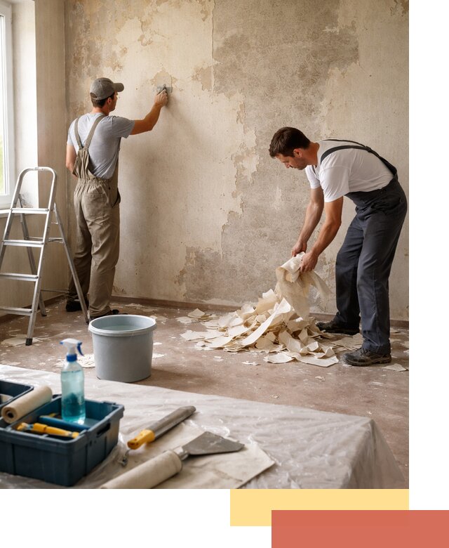 Снятие старых обоев в Осинниках быстро и качественно