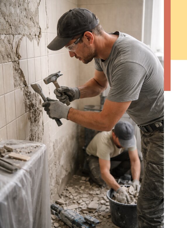 Демонтаж плитки со стен в Осинниках от 871 руб. — быстро и недорого | ОТДЕЛОЧНИК-Снн