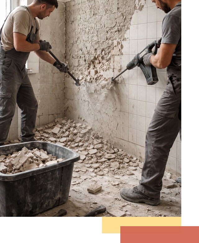 Демонтаж плитки со стен в Осинниках быстро и аккуратно