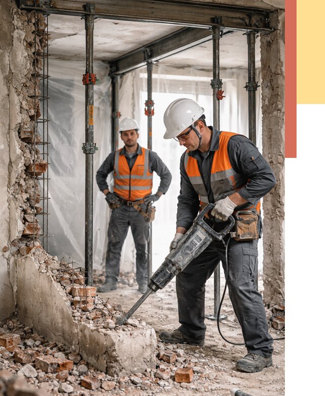 Снос несущих стен в Осинниках от 10507 руб. — демонтаж несущей стены под ключ | ОТДЕЛОЧНИК-Снн