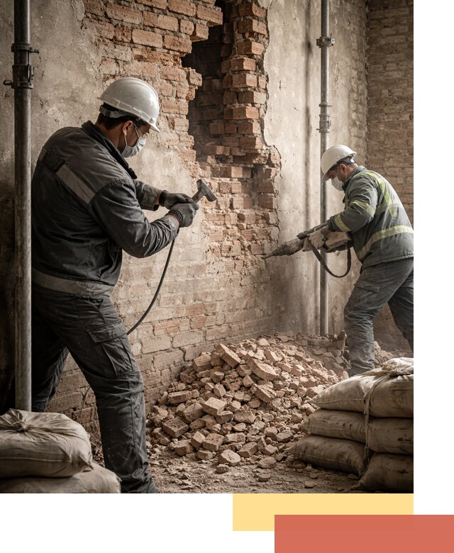 Демонтаж кирпичных стен в Осинниках быстро и безопасно