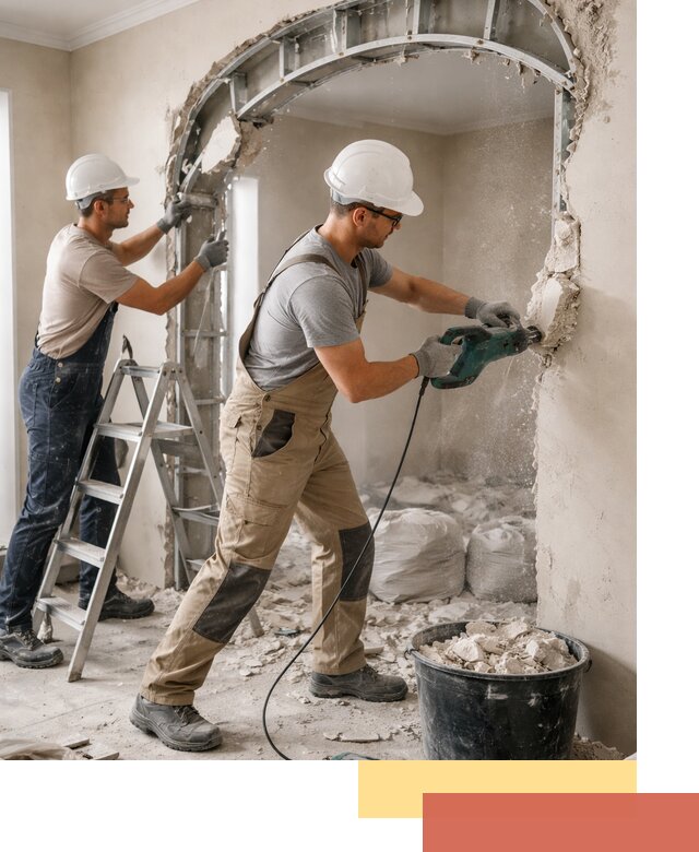 Демонтаж гипсокартонной арки в Осинниках быстро и аккуратно