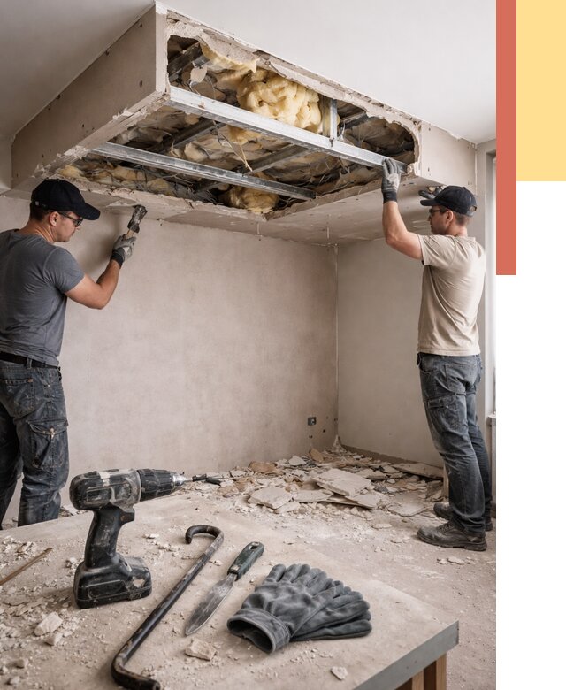 Демонтаж короба из гипсокартона в Осинниках от 1558 руб. — быстро и недорого | ОТДЕЛОЧНИК-Снн