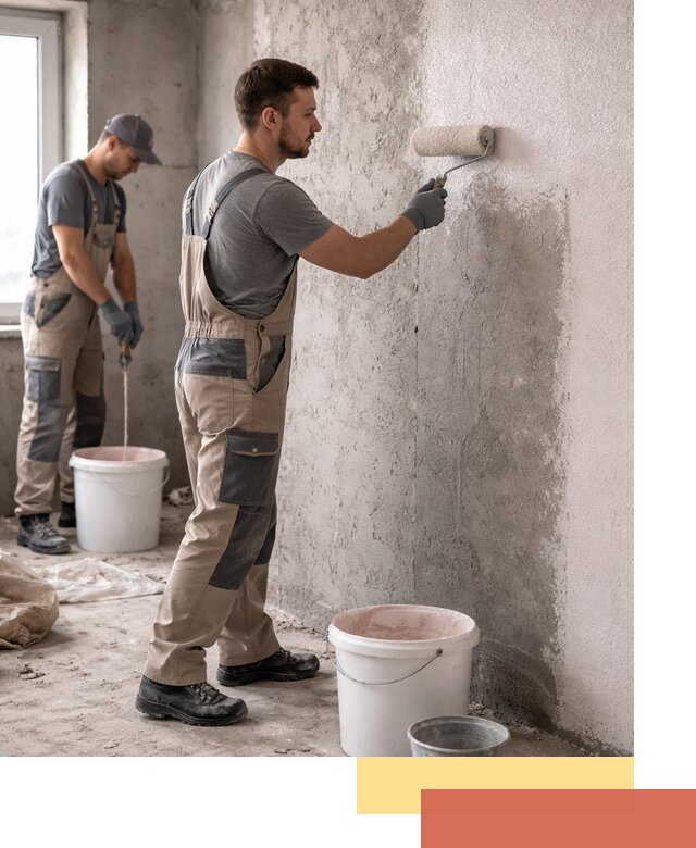 Нанесение бетоноконтакта на стены в Осинниках для последующей отделки