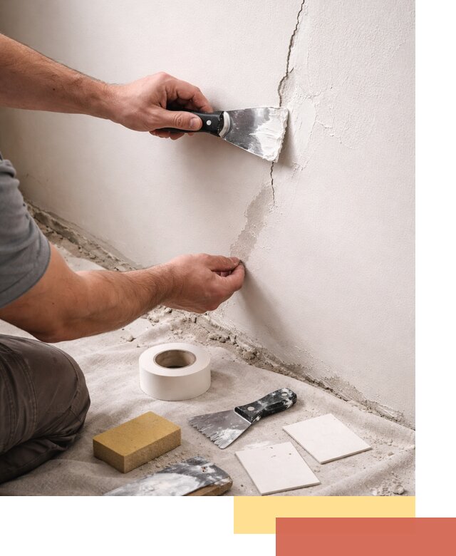 Заделка трещин и сколов в стенах и потолках в Осинниках