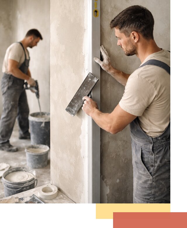 Выведение углов стен в Осинниках: монтаж и оштукатуривание