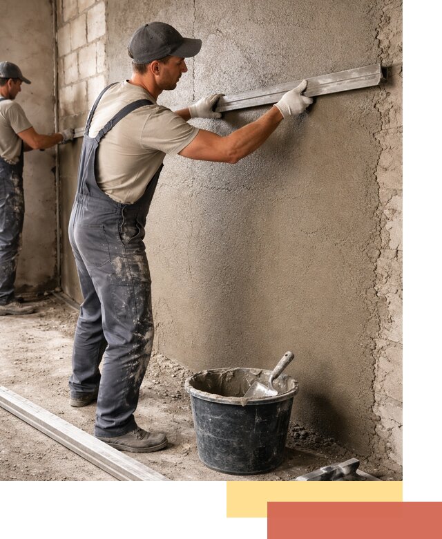 Штукатурка стен цементно-песчаная в Осинниках профессионально