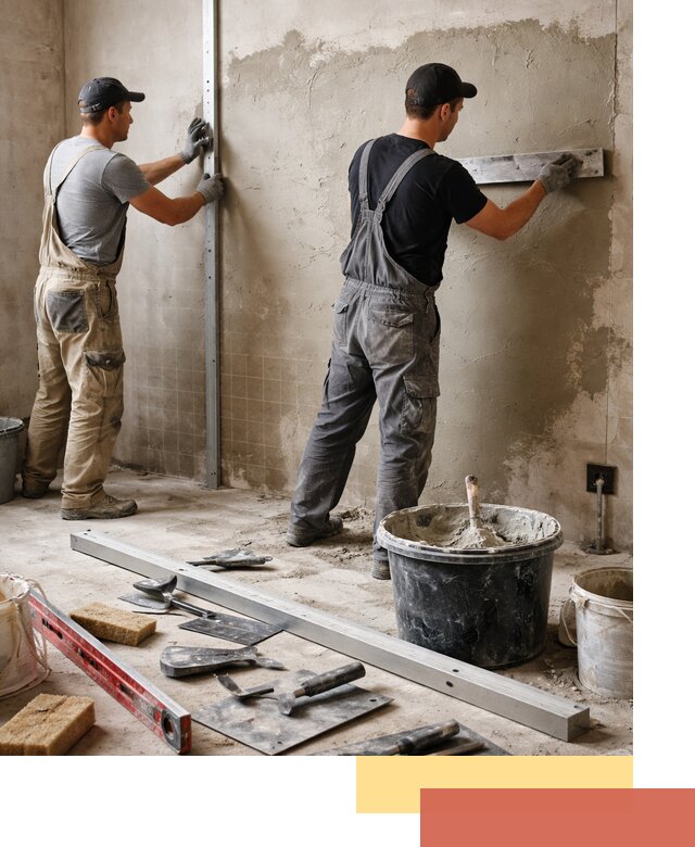 Профессиональная штукатурка стен под плитку в Осинниках