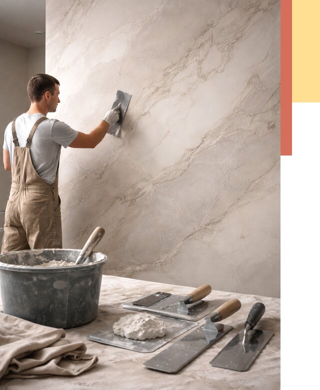 Декоративная штукатурка под мрамор в Осинниках от 2870 руб./м² — быстро и недорого | ОТДЕЛОЧНИК-Снн