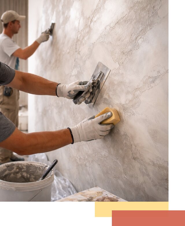 Декоративная штукатурка под мрамор в Осинниках для стен и потолков