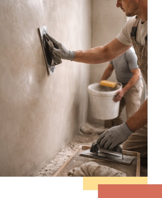 Нанесение марокканской штукатурки таделакт в Осинниках