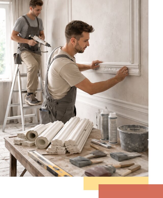 Монтаж лепнины на стены в Осинниках профессионально и качественно