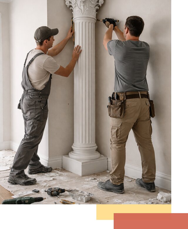 Установка декоративных колонн в Осинниках под ключ