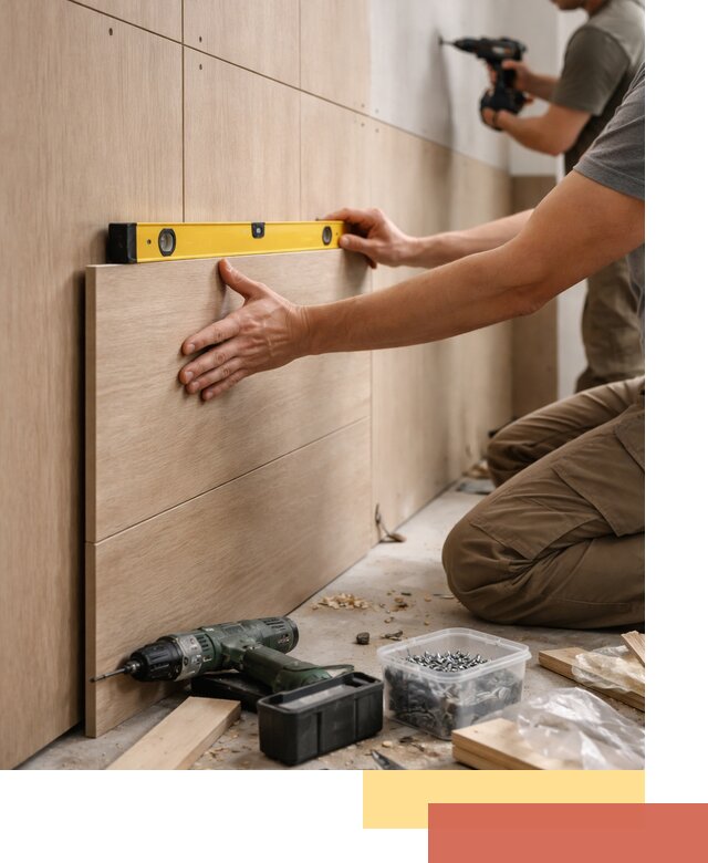 Профессиональный монтаж МДФ панелей на стены в Осинниках