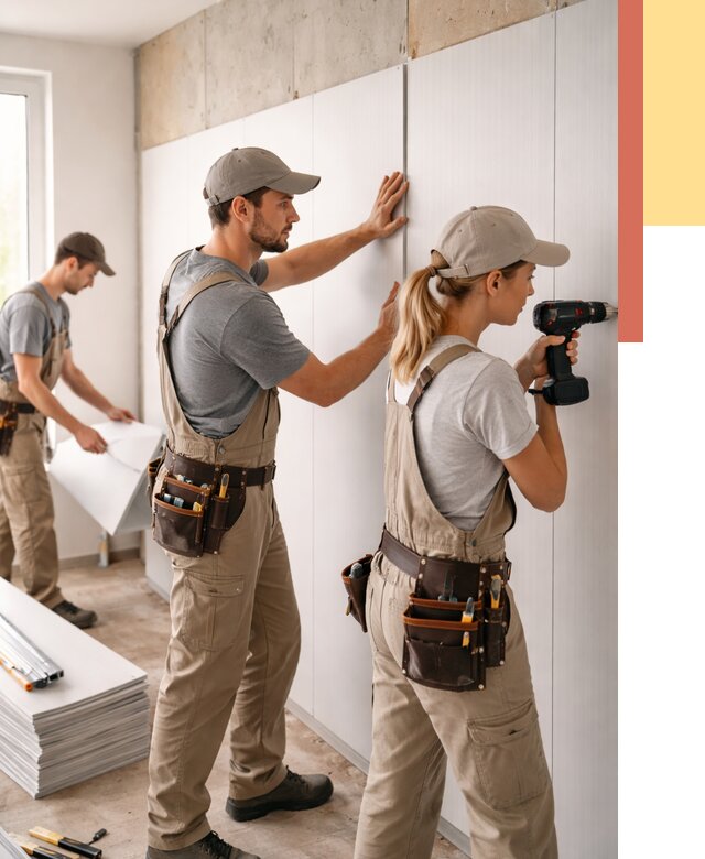 Монтаж ПВХ панелей на стены в Осинниках от 461 руб/м2 — быстро и недорого | ОТДЕЛОЧНИК-Снн