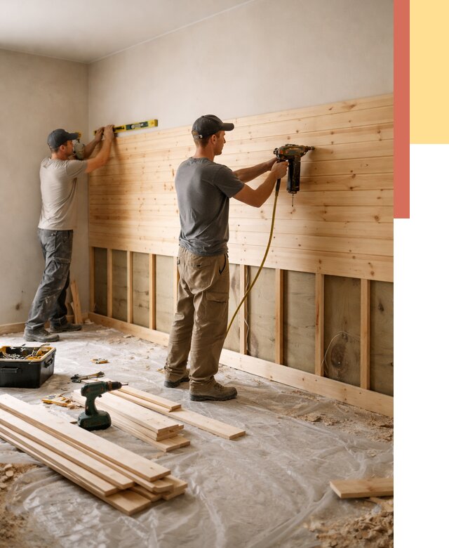 Монтаж деревянной вагонки на стены в Осинниках от 7688 руб. | Услуги монтажа вагонки | ОТДЕЛОЧНИК-Снн