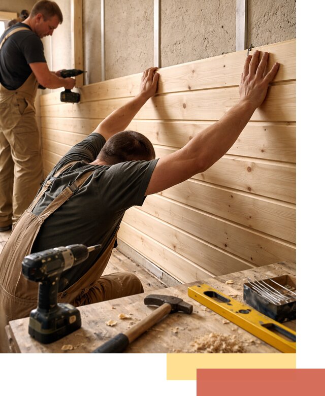 Монтаж деревянной вагонки на стены в Осинниках быстро и качественно