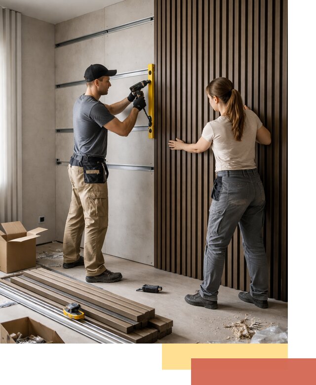 Монтаж реечных панелей на стены в Осинниках