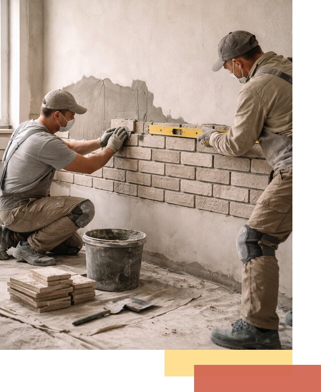 Монтаж декоративного кирпича профессионально в Осинниках