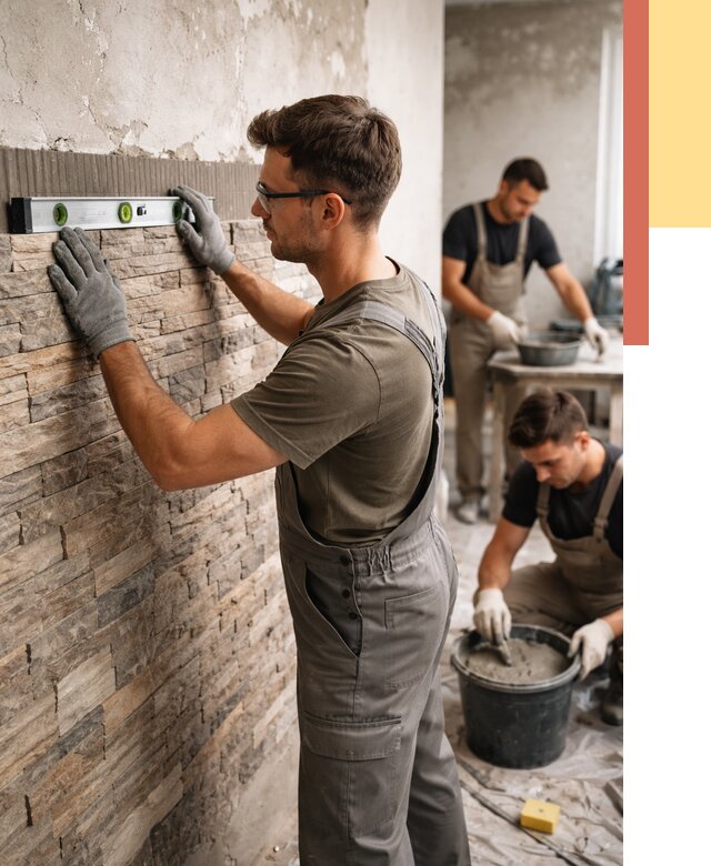 Монтаж искусственного камня в Осинниках от 4613 руб. под ключ | ОТДЕЛОЧНИК-Снн