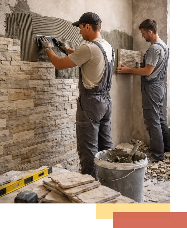 Монтаж искусственного камня в Осинниках — облицовка стен и фасадов