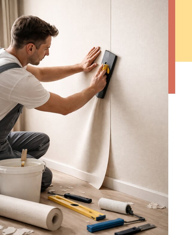 Поклейка виниловых обоев в Осинниках от 4613 руб. | Быстро и недорого — ОТДЕЛОЧНИК-Снн