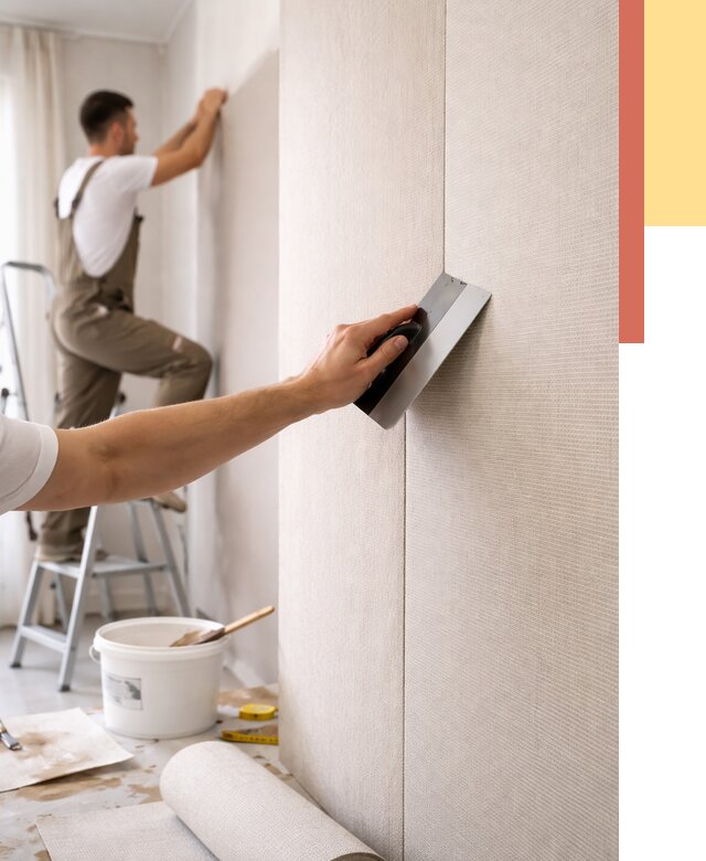 Поклейка текстильных обоев в Осинниках от 4613 руб. под ключ | ОТДЕЛОЧНИК-Снн