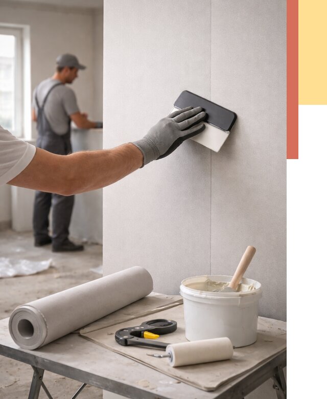 Поклейка обоев под покраску в Осинниках от 3588 руб. за м2 | ОТДЕЛОЧНИК-Снн