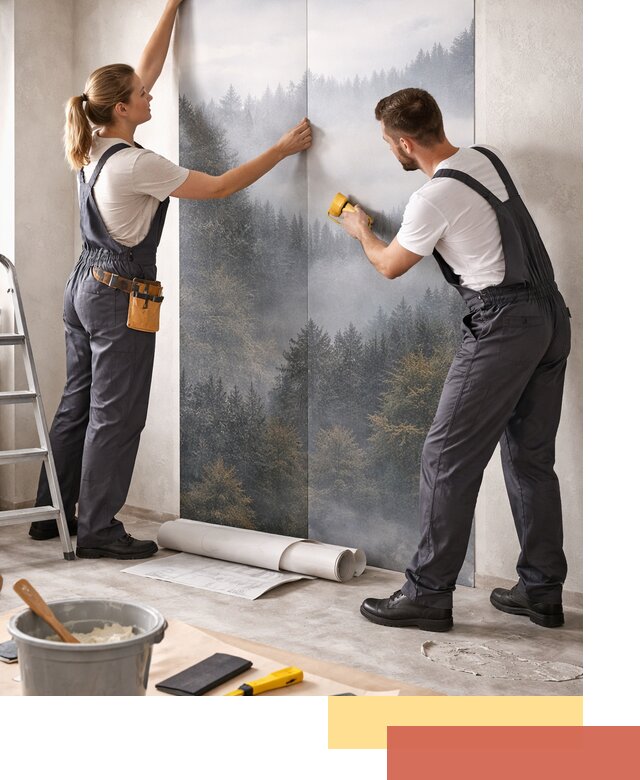 Поклейка фотообоев профессионально в Осинниках под ключ