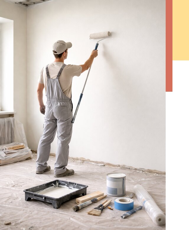 Покраска стен водоэмульсионной краской в Осинниках от 461 руб. за м² | ОТДЕЛОЧНИК-Снн