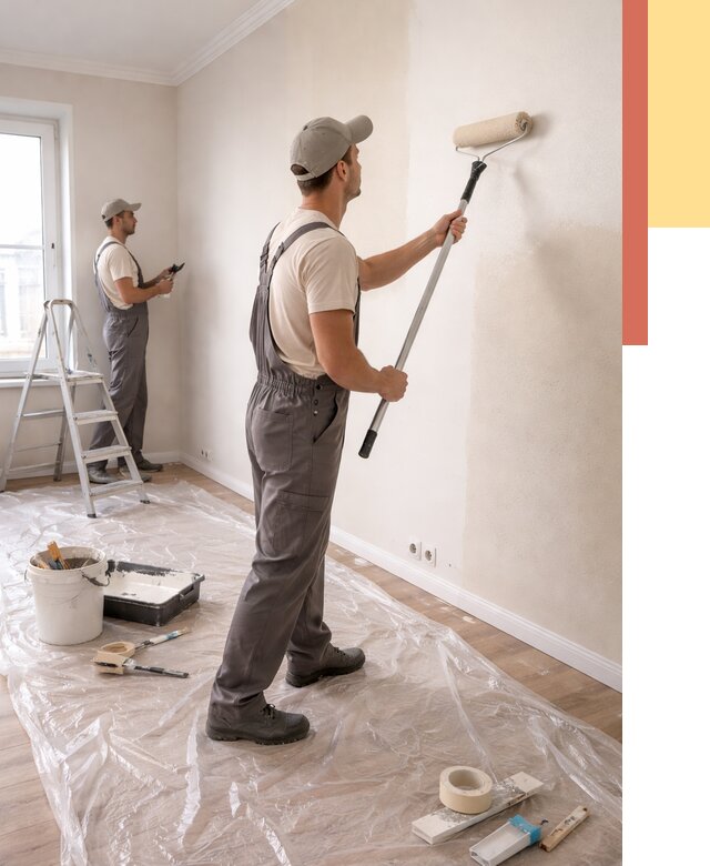 Покраска стен акриловой краской в Осинниках от 3588 руб./м² — быстро и недорого | ОТДЕЛОЧНИК-Снн