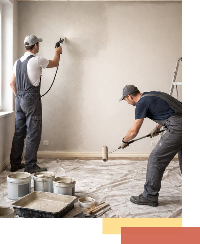 Покраска стен моющейся краской и защита поверхностей в Осинниках