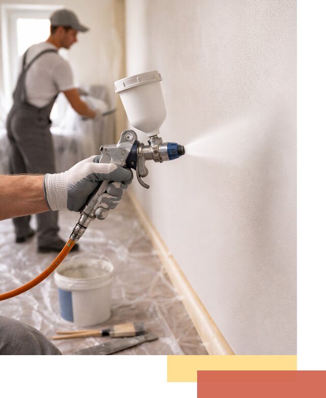 Покраска стен краскопультом в Осинниках быстро и качественно