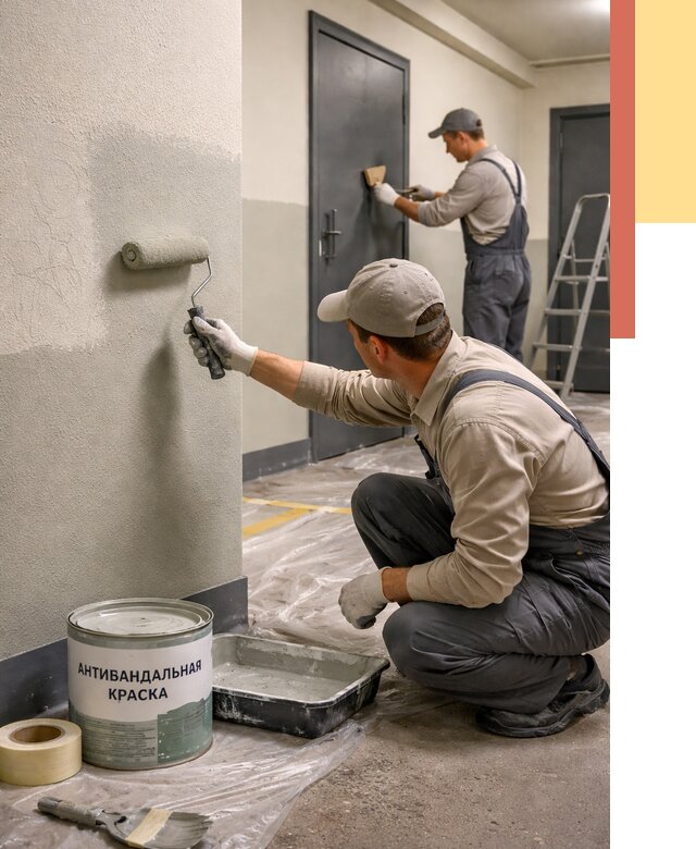 Покраска стен антивандальной краской в Осинниках от 4613 руб./м² под ключ | ОТДЕЛОЧНИК-Снн