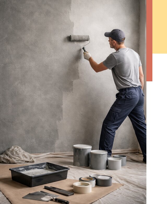 Покраска стен под бетон в Осинниках от 666 руб. за м2 — быстро и недорого | ОТДЕЛОЧНИК-Снн