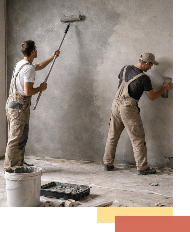 Покраска стен под бетон в Осинниках профессионально и недорого