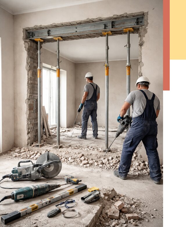 Прорезка проема в стене в Осинниках от 4613 руб. — быстро и недорого | ОТДЕЛОЧНИК-Снн