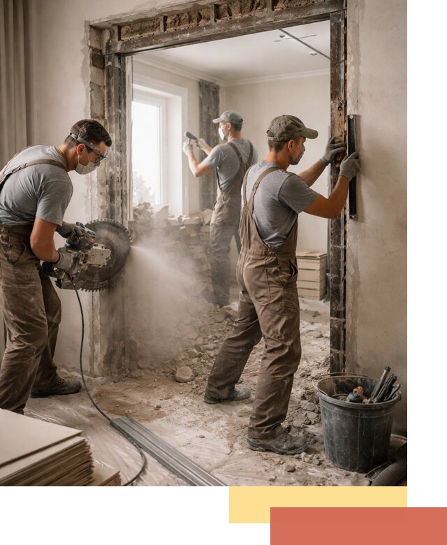 Расширение дверного проема под установку новой двери в Осинниках