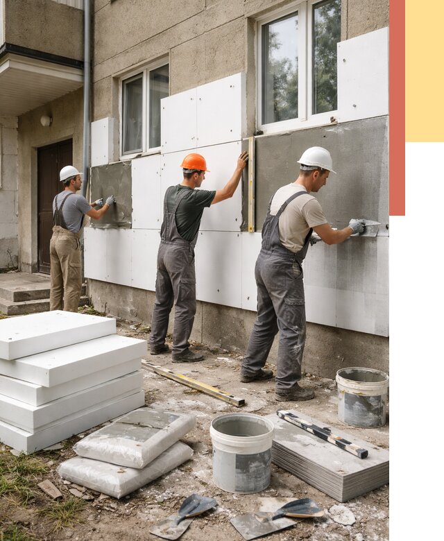 Утепление стен пенопластом в Осинниках от 1794 руб. — недорого и под ключ | ОТДЕЛОЧНИК-Снн