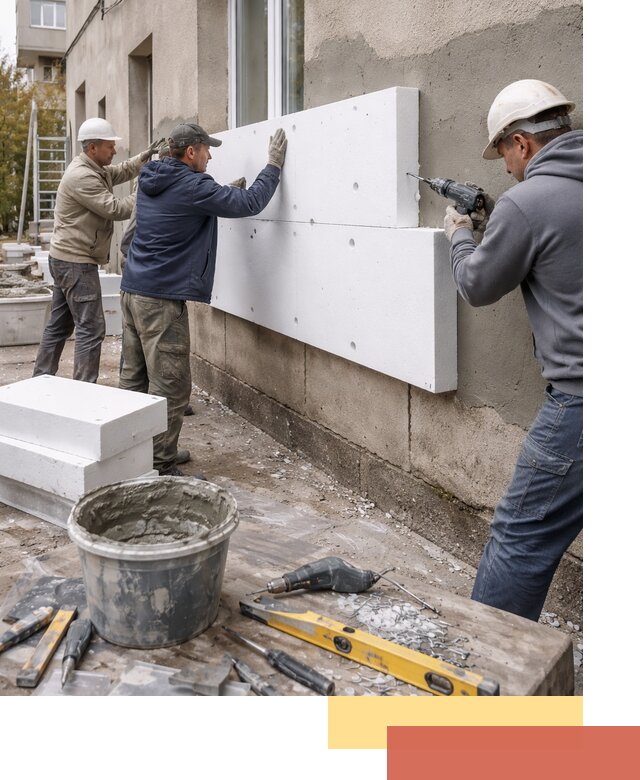 Утепление наружных стен пенопластом в Осинниках