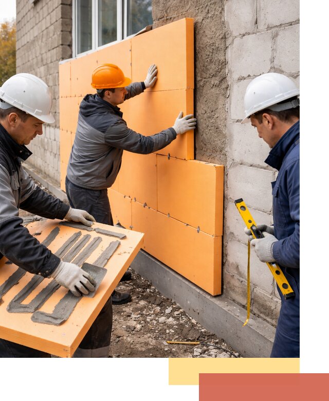 Утепление фасада пеноплексом под ключ в Осинниках