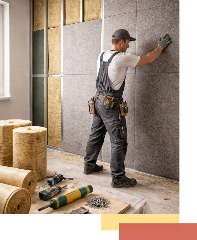 Профессиональная шумоизоляция стен в Осинниках для квартиры и офиса