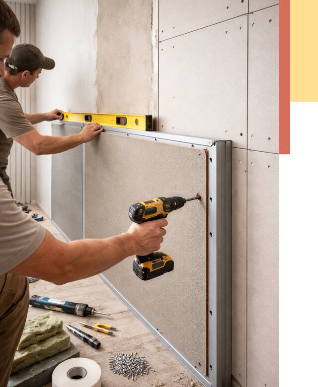 Шумоизоляция стен панелями ЗИПС в Осинниках от 2255 руб./м² под ключ | ОТДЕЛОЧНИК-Снн