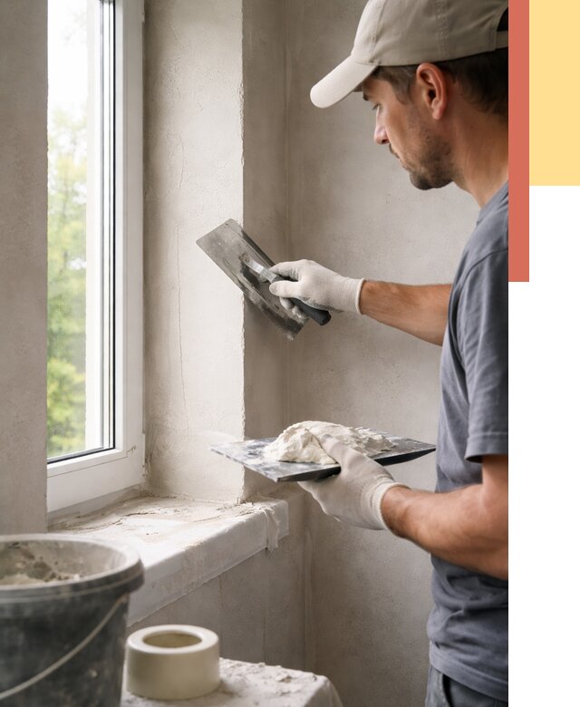 Штукатурка откосов в Осинниках от 4613 руб/м² — услуги и выравнивание под ключ | ОТДЕЛОЧНИК-Снн