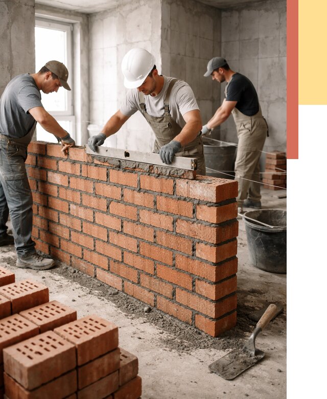 Кладка перегородок из кирпича в Осинниках от 3588 руб. за м² | ОТДЕЛОЧНИК-Снн