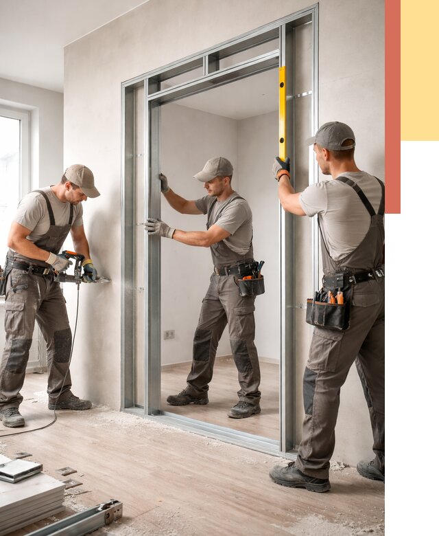 Устройство дверного проема в перегородке в Осинниках от 4613 руб. под ключ | ОТДЕЛОЧНИК-Снн