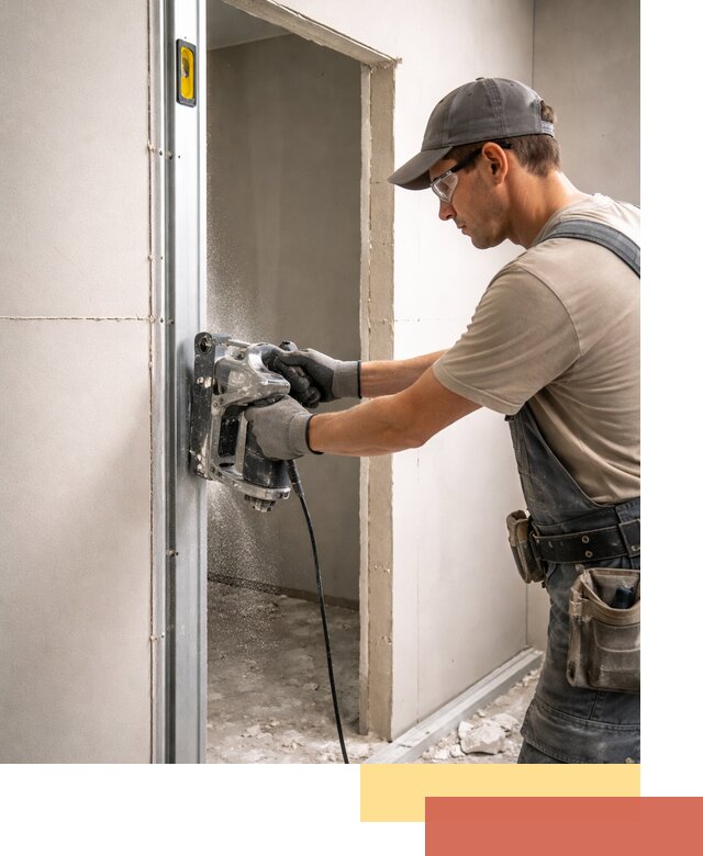 Устройство дверного проема в перегородке в Осинниках