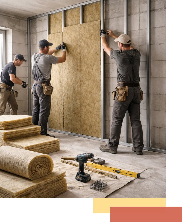 Шумоизоляция перегородок из блоков в Осинниках — монтаж и защита шумоизоляцией