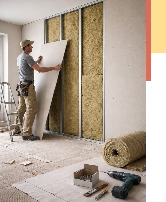 Перегородка из гипсокартона с шумоизоляцией в Осинниках от 3198 руб. | ОТДЕЛОЧНИК-Снн